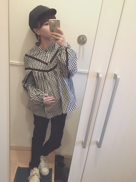 「roundabout（ラウンダバウト）のアイテム（帽子）」を使った、りさん（レディース・143cm）の秋コーディネート