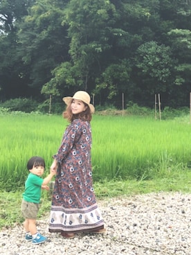 「chambre de charme（シャンブルドゥシャーム）のアイテム（ワンピース）」を使った、りさん（レディース・143cm）の夏コーディネート