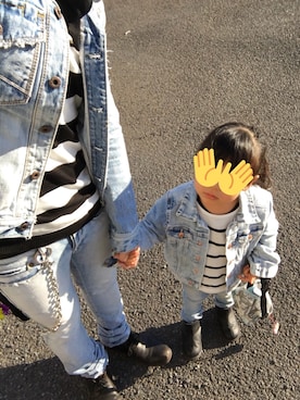 「ブリーチデニム」｜「アイテム（デニムジャケット）」を使った、DeeTAManiAさん（メンズ・165cm）の冬コーディネート