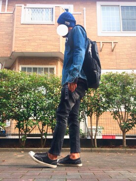 「DOWBL（ダブル）のアイテム（トップス）」を使った、Tさん（メンズ・165cm）の秋コーディネート