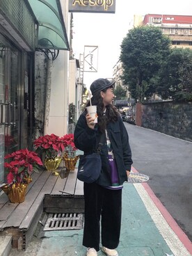 「無印良品（ムジルシリョウヒン）のアイテム（ノーカラージャケット）」を使った、pengさん（レディース・159cm）の冬コーディネート