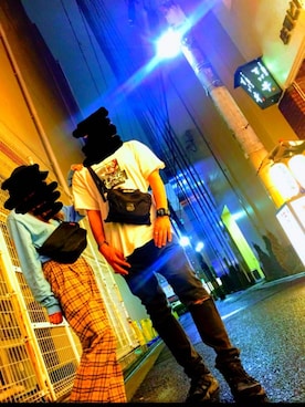 「アイテム（バングル/リストバンド）」を使った、XLARGERさん（メンズ・180cm・20代）の夏コーディネート