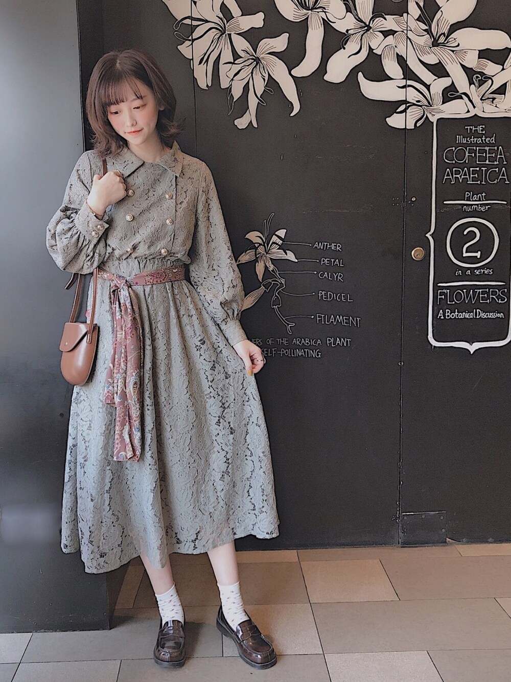 「LEBECCA boutiqueのアイテム（ワンピース/ドレス、グレー系）」を使った、yumekiさん（レディース・168cm）の秋コーディネートの1枚目の写真