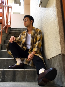 「temptation（テンプテーション）のアイテム（その他アウター）」を使った、低身長アラサー　ゆたかさん（メンズ・162cm）の春コーディネート