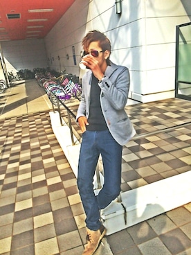 「Request（リクエスト）のアイテム（ジャケット/アウター）」を使った、りょーちんさん（メンズ・174cm）の冬コーディネート