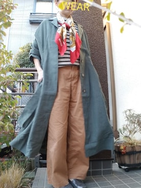 「ランチコーデ」｜「アイテム（その他アウター）」を使った、mariko-u.さん（レディース・158cm）の冬コーディネート