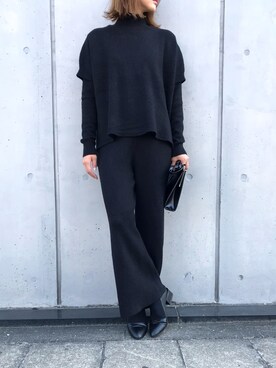 「ニットセットアップ」｜「アイテム（オールインワン・サロペット）」を使った、Junoさん（レディース・160cm）の秋コーディネート
