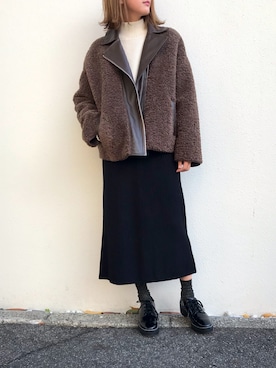 「Serendipity（セレンディピティ）のアイテム（ジャケット/アウター）」を使った、Junoさん（レディース・160cm）の冬コーディネート