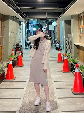 「nike」｜「アイテム（ジャケット/アウター）」を使った、軍♡さん（レディース・170cm）の春コーディネート