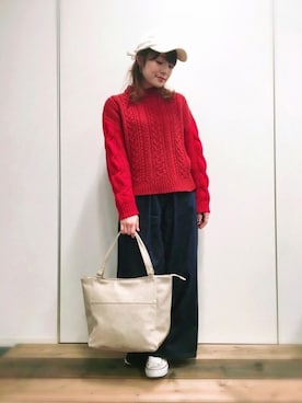 「BEAUTY&YOUTH UNITED ARROWS（ビューティーアンドユースユナイテッドアローズ）のアイテム（キャップ）」を使った、guchicoさん（レディース・160cm）の冬コーディネート