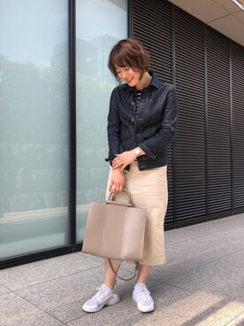 「Mila Owen」｜「アイテム（デニムジャケット）」を使った、guchicoさん（レディース・160cm）の春コーディネート