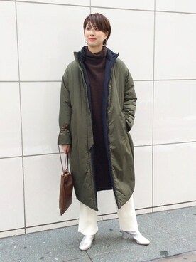 「ASTRAET（アストラット）のアイテム（ジャケット/アウター）」を使った、MARIKO KAMEDAさん（レディース・172cm）の冬コーディネート