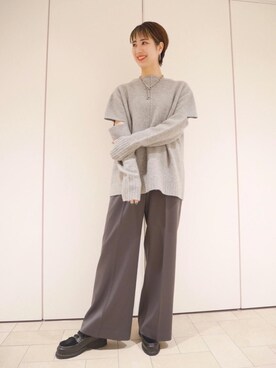 「ASTRAET（アストラット）のアイテム（アクセサリー）」を使った、MARIKO KAMEDAさん（レディース・172cm）の秋コーディネート
