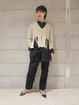 MARIKO KAMEDAさん（レディース・172cm）の冬コーディネート