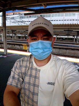 「ANDGEEBEE（アンジービー）のアイテム」を使った、みやじーさん（メンズ・157cm）の夏コーディネート