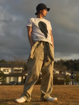 「アイテム（つなぎ/オールインワン、ベージュ系）」を使った、JUNKAPPLEさん（メンズ・169cm）の冬コーディネート