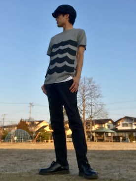 「NANO universe（ナノユニバース）のアイテム（キャスケット）」を使った、JUNKAPPLEさん（メンズ・169cm）の冬コーディネート