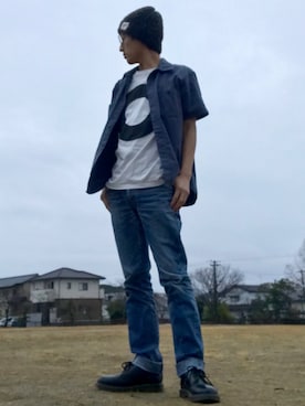 「goa（ゴア）のアイテム（帽子）」を使った、JUNKAPPLEさん（メンズ・169cm）の冬コーディネート
