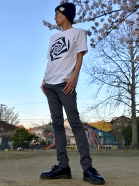 「goa（ゴア）のアイテム（帽子）」を使った、JUNKAPPLEさん（メンズ・169cm）の春コーディネート