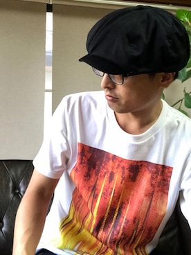 「NANO universe（ナノユニバース）のアイテム（キャスケット）」を使った、JUNKAPPLEさん（メンズ・169cm）の夏コーディネート