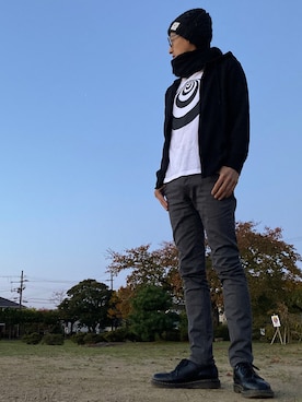 「goa（ゴア）のアイテム（帽子）」を使った、JUNKAPPLEさん（メンズ・169cm）の秋コーディネート
