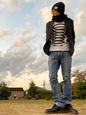 「goa（ゴア）のアイテム（帽子）」を使った、JUNKAPPLEさん（メンズ・169cm）の秋コーディネート