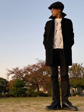 「NANO universe（ナノユニバース）のアイテム（キャスケット）」を使った、JUNKAPPLEさん（メンズ・169cm）の秋コーディネート
