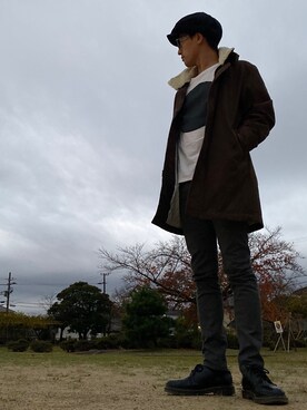 「NANO universe（ナノユニバース）のアイテム（キャスケット）」を使った、JUNKAPPLEさん（メンズ・169cm）の秋コーディネート