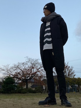 「goa（ゴア）のアイテム（帽子）」を使った、JUNKAPPLEさん（メンズ・169cm）の秋コーディネート