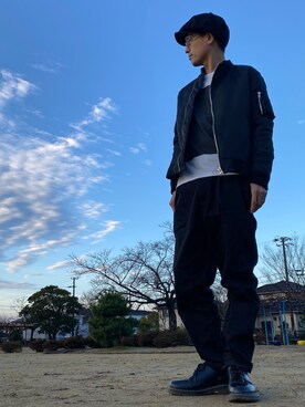 「NANO universe（ナノユニバース）のアイテム（キャスケット）」を使った、JUNKAPPLEさん（メンズ・169cm）の冬コーディネート