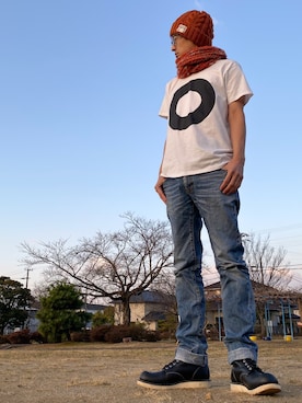 「ZIP FIVE（ジップファイブ）のアイテム（帽子）」を使った、JUNKAPPLEさん（メンズ・169cm）の冬コーディネート