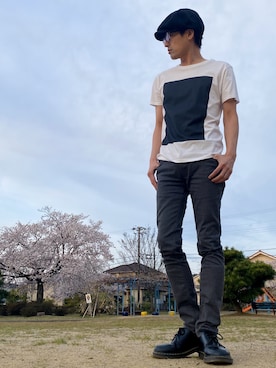 「NANO universe（ナノユニバース）のアイテム（キャスケット）」を使った、JUNKAPPLEさん（メンズ・169cm）の春コーディネート