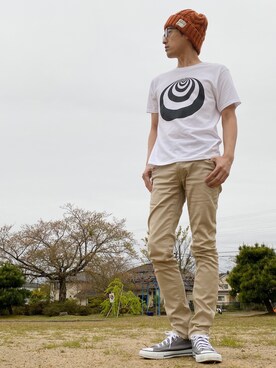 「ZIP FIVE（ジップファイブ）のアイテム（帽子）」を使った、JUNKAPPLEさん（メンズ・169cm）の春コーディネート