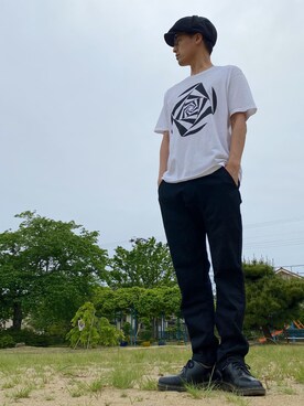 「NANO universe（ナノユニバース）のアイテム（キャスケット）」を使った、JUNKAPPLEさん（メンズ・169cm）の春コーディネート
