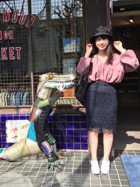 「蔦屋書店」｜Crystalさん（レディース・158cm）の春コーディネート