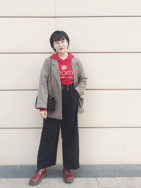 「MONKI（モンキ）のアイテム（フォーマルスーツ/小物）」を使った、阿馮さん（レディース・158cm）の冬コーディネート