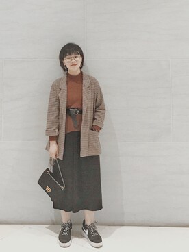 「MONKI（モンキ）のアイテム（フォーマルスーツ/小物）」を使った、阿馮さん（レディース・158cm）の春コーディネート
