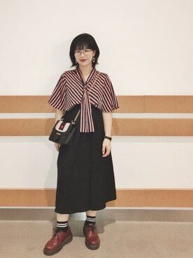 「CASIO」｜「アイテム（その他シューズ）」を使った、阿馮さん（レディース・158cm）の夏コーディネート