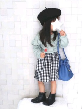 「apres les cours（アプレレクール）のアイテム（ハンチング/ベレー帽）」を使った、ななdream☆さん（キッズ・90cm）の春コーディネート