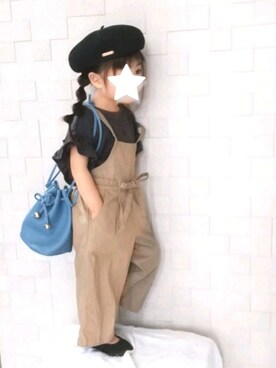 「apres les cours（アプレレクール）のアイテム（ハンチング/ベレー帽）」を使った、ななdream☆さん（キッズ・90cm）の夏コーディネート