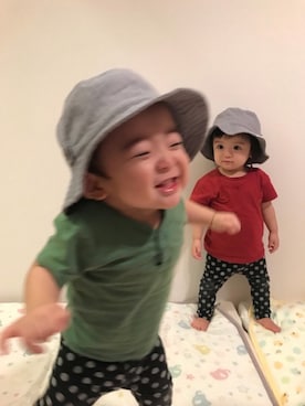 「RAGMART（ラグマート）のアイテム（帽子）」を使った、mico.kglowさん（キッズ・80cm）の秋コーディネート