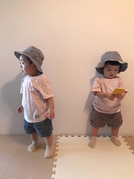 「RAGMART（ラグマート）のアイテム（帽子）」を使った、mico.kglowさん（キッズ・80cm）の秋コーディネート