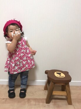 「Moujonjon（ムージョンジョン）のアイテム（ワンピース/ドレス）」を使った、♡MiKo♡さん（キッズ・80cm）の夏コーディネート