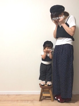 「1歳半」｜「アイテム（ハンチング/ベレー帽）」を使った、♡MiKo♡さん（レディース・163cm）の秋コーディネート