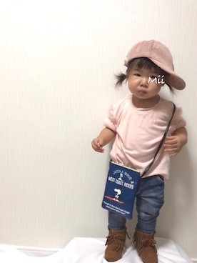 「1歳半」｜「アイテム（キャップ）」を使った、♡MiKo♡さん（キッズ・80cm）の秋コーディネート