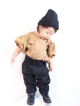 「1歳半」｜「アイテム（ニットキャップ/ビーニー）」を使った、♡MiKo♡さん（キッズ・80cm）の秋コーディネート