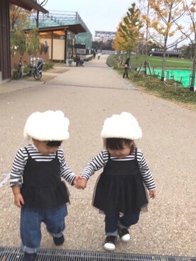 「もこもこ」｜♡MiKo♡さん（キッズ・80cm）の秋コーディネート