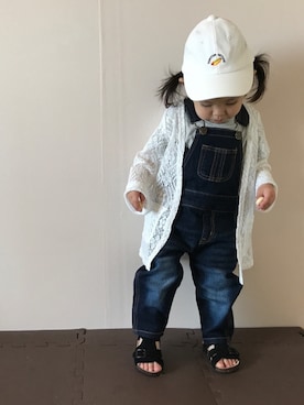 「レースカーディガン」｜saku_chanさん（キッズ・80cm）の春コーディネート