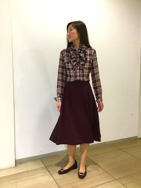 「NARACAMICIE（ナラカミーチェ）のアイテム」を使った、Y.Fさん（レディース・154cm）の秋コーディネート