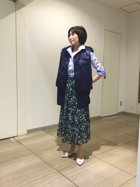 「ナラカミーチェ」｜「アイテム（その他アウター）」を使った、Y.Fさん（レディース・154cm）の冬コーディネート